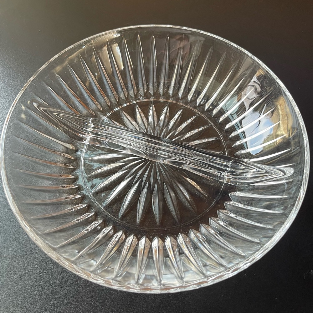 Princess House divided lead Crystal bowl